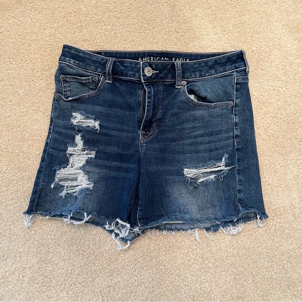 Lightly Worn American Eagle Distressed Midi Shorts Size 12